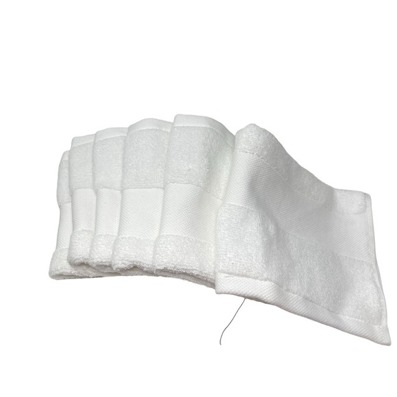 Lauren Ralph Lauren Wescott Sailcloth White set of 6 Wash cloths NWT - Picture 4 of 7